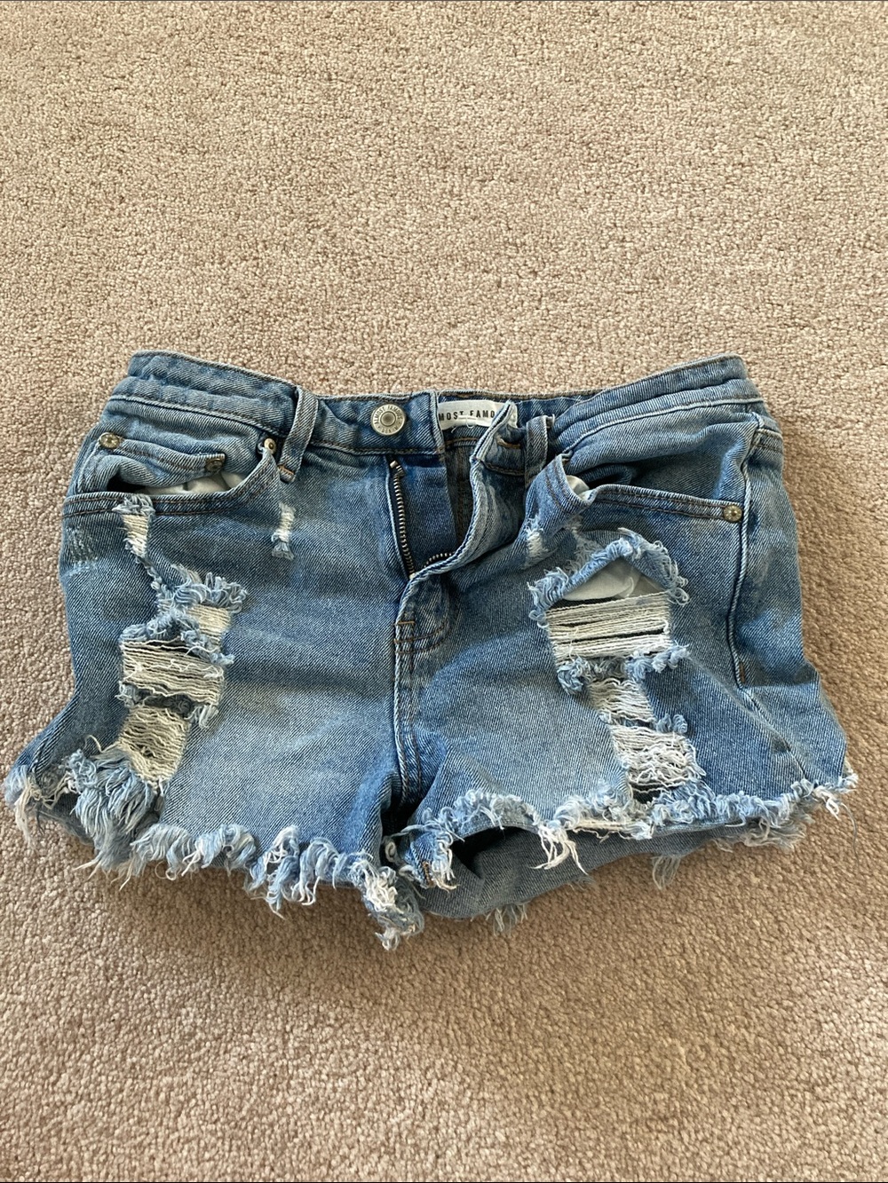 Ardene Distressed Light Blue Denim Shorts